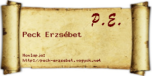 Peck Erzsébet névjegykártya